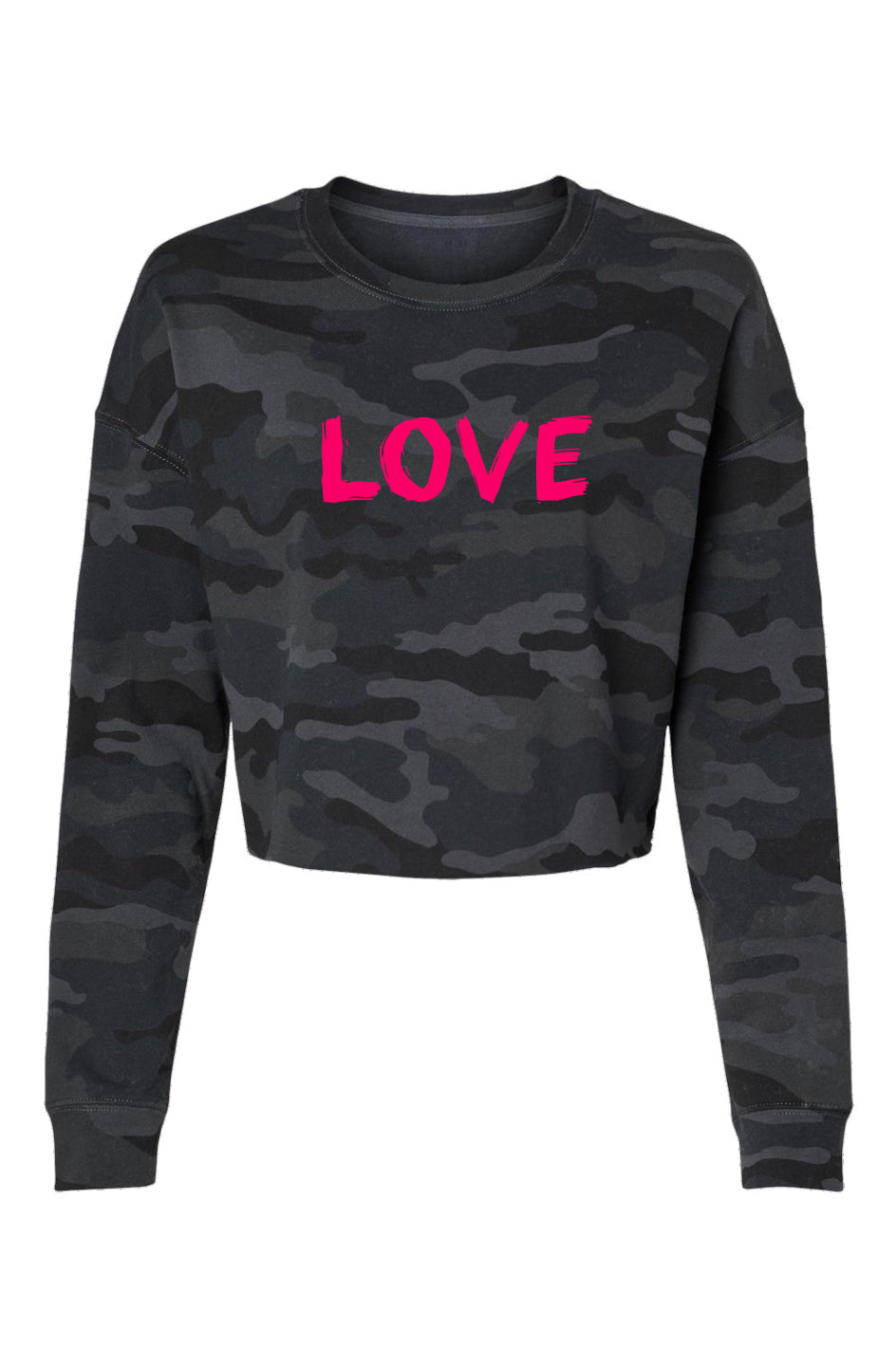 Lightweight Camo-Love Cropped Crew