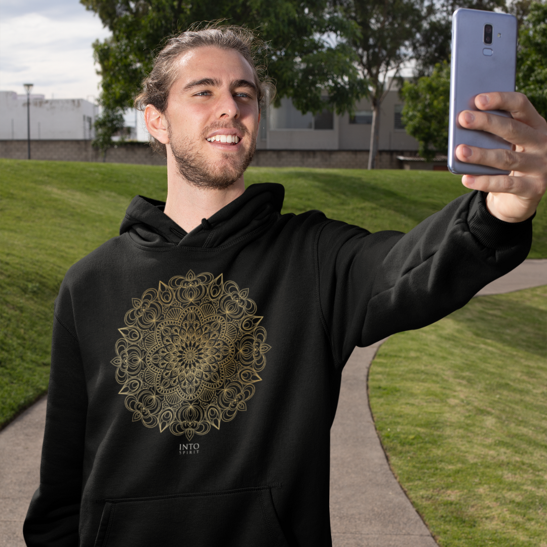 Golden mandala pullover men´s eco-hoodie