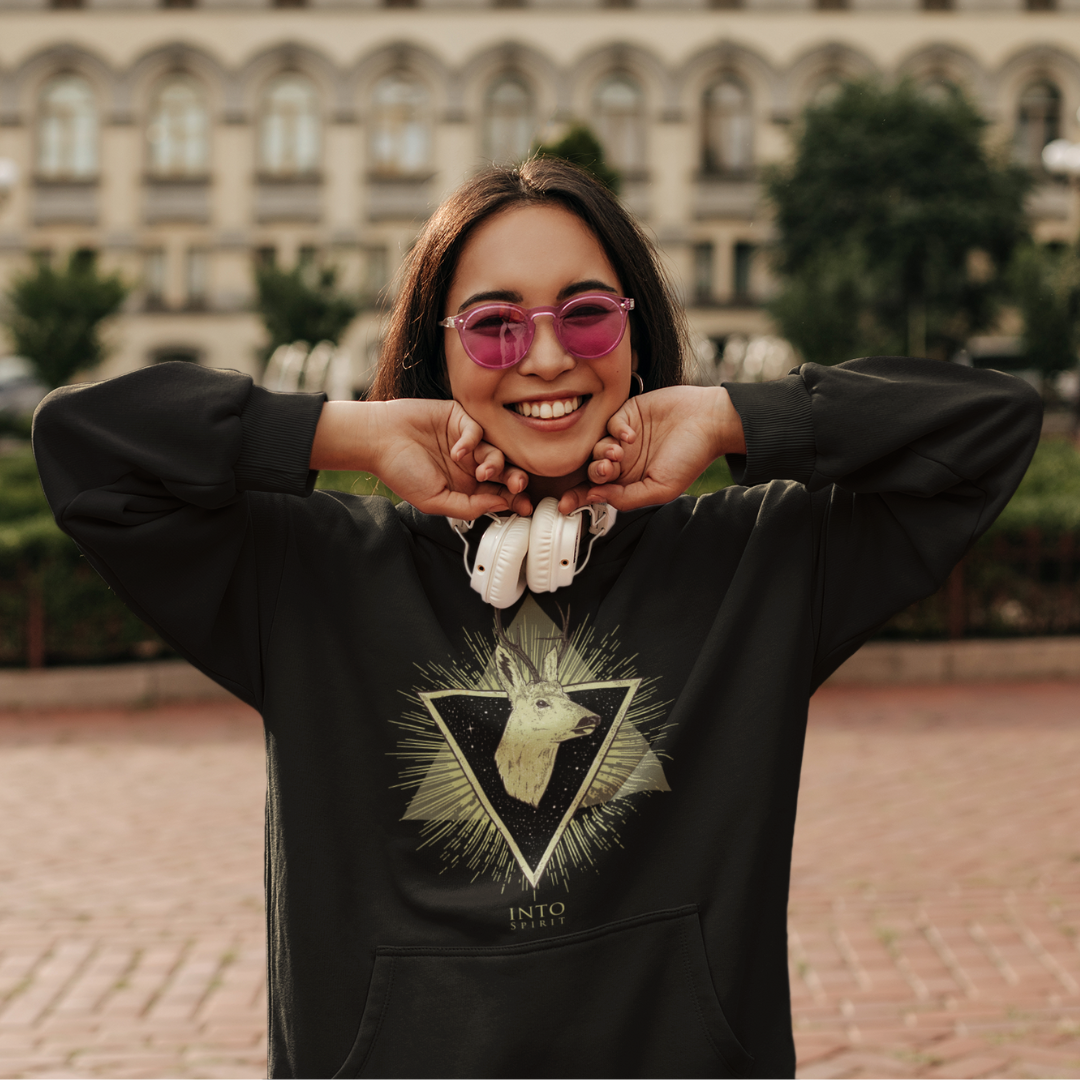 geometric deer unisex pullover women's eco-hoodie