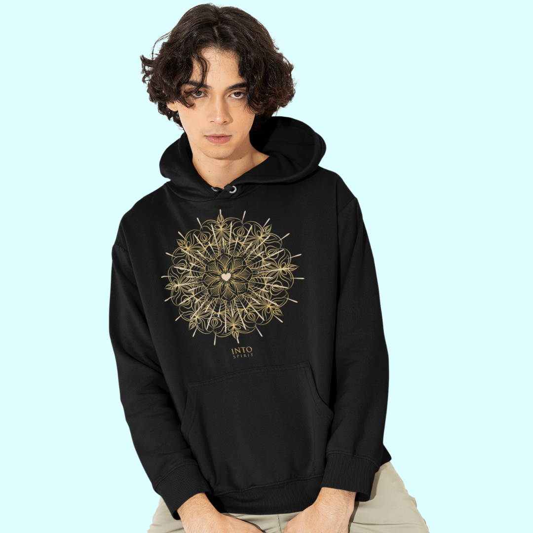 Heart mandala men´s eco-hoodie