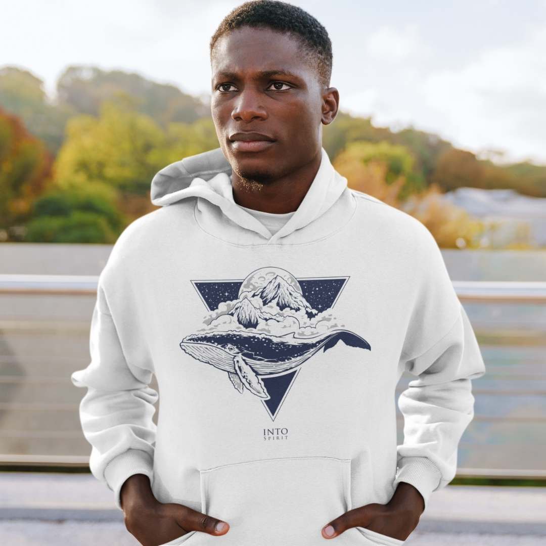 Whale pullover men´s eco-hoodie