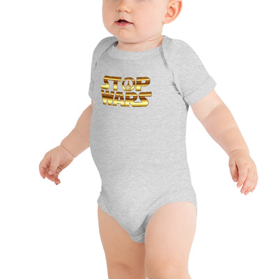 STOP WARS . Baby short sleeve one piece