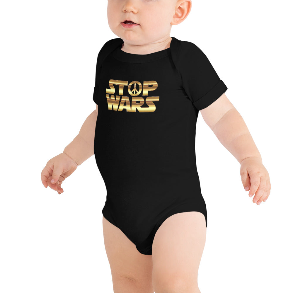 STOP WARS . Baby short sleeve one piece