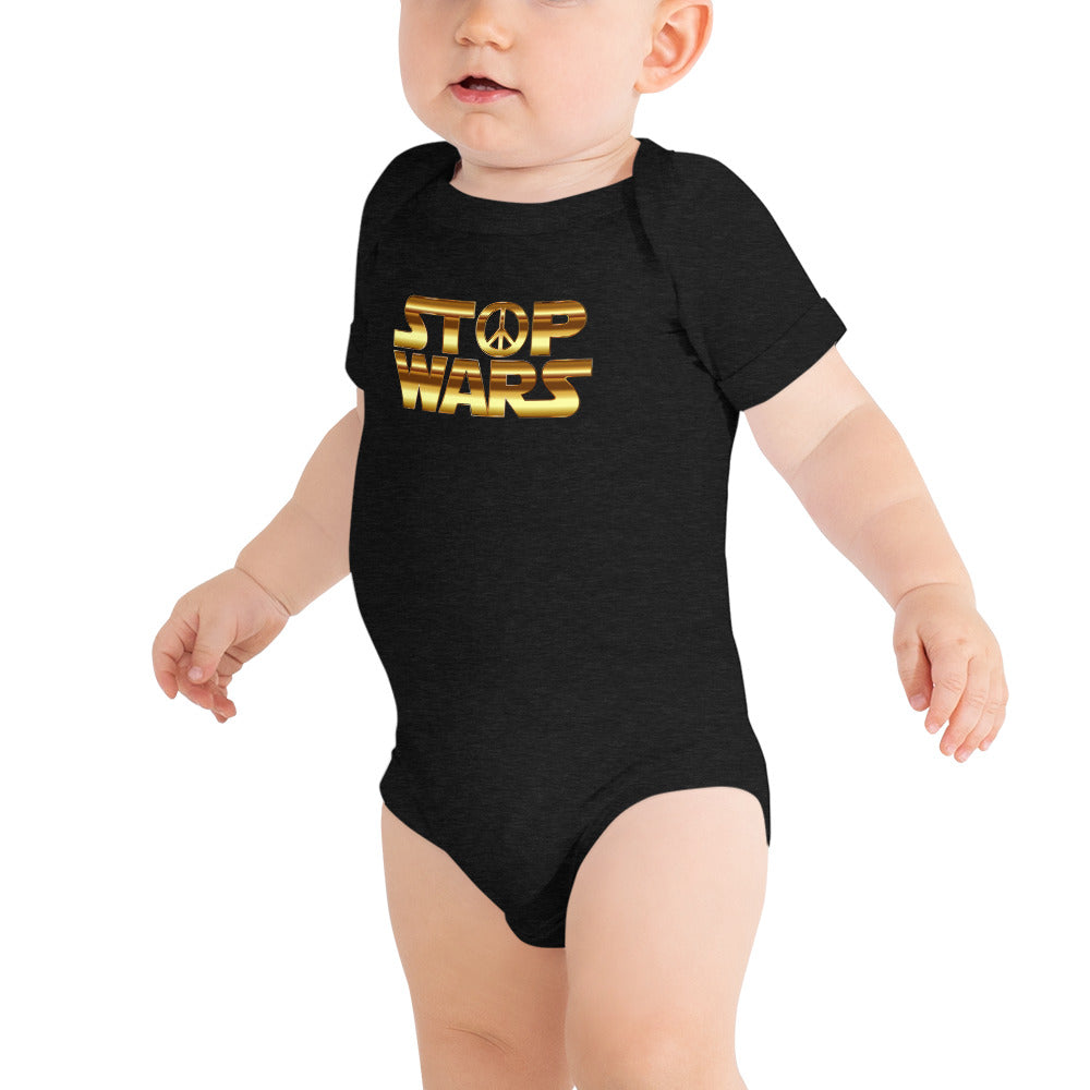 STOP WARS . Baby short sleeve one piece