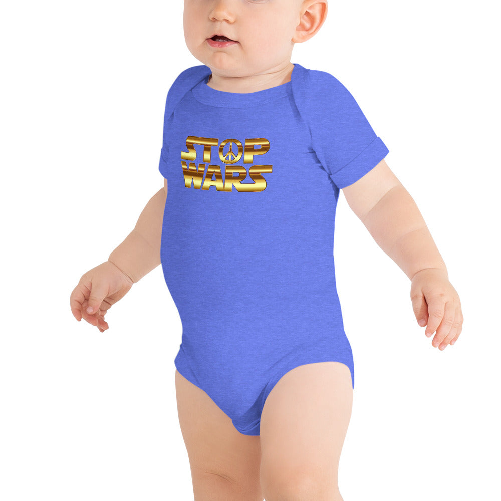 STOP WARS . Baby short sleeve one piece