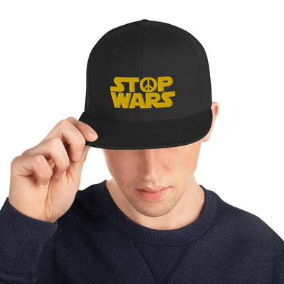 STOP WARS Black Snapback Hat