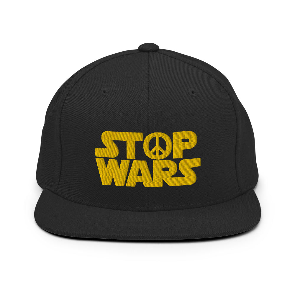 STOP WARS Black Snapback Hat