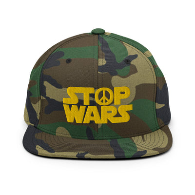 STOP WARS Embroidered Snapback Hat