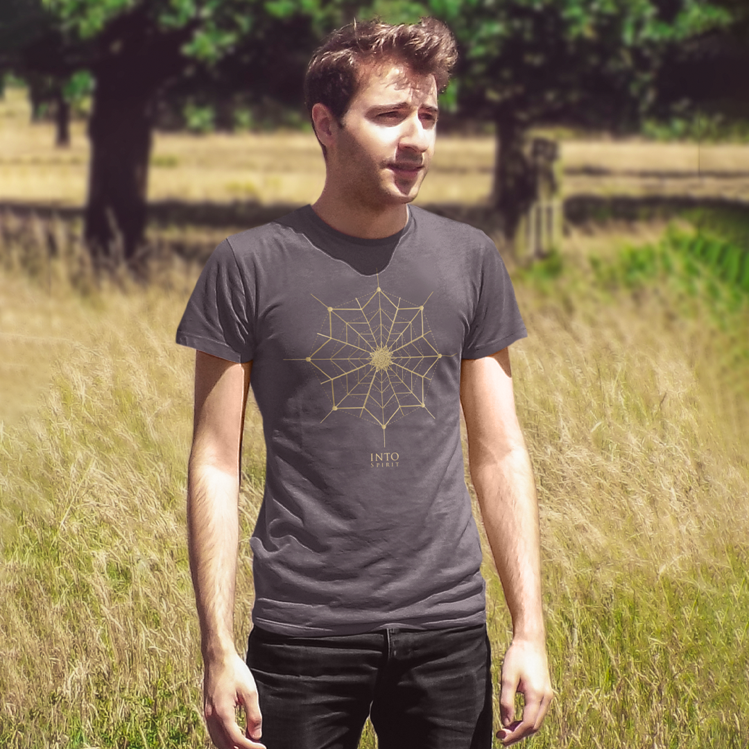 Sacred geometry flower organic cotton men's t-shirt