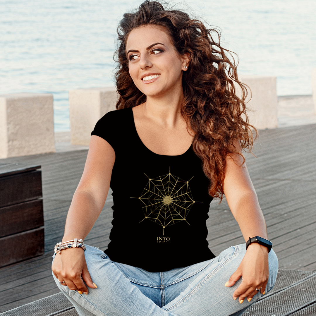 Sacred geometry flower organic cotton women's t-shirt