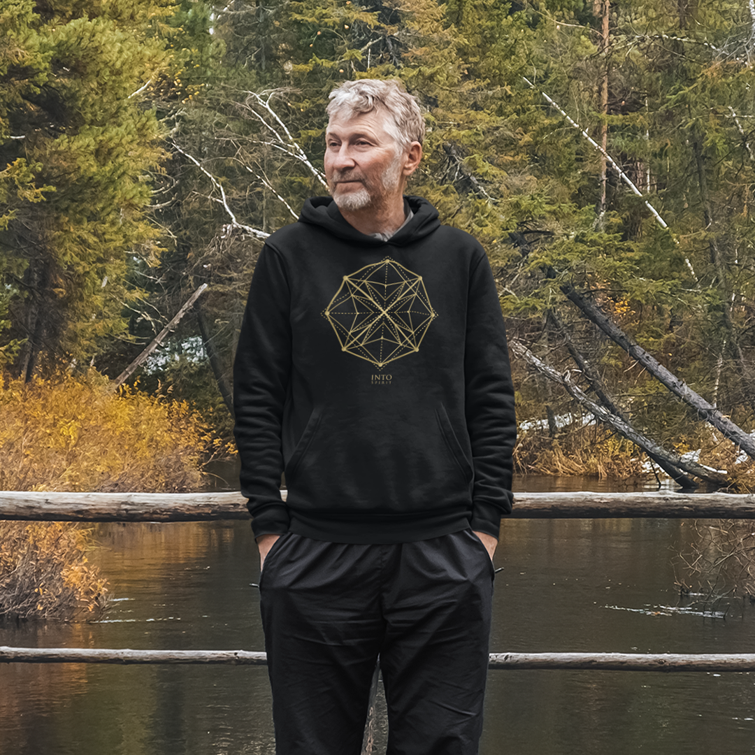 Sacred diamond geometry pullover men´s eco-hoodie