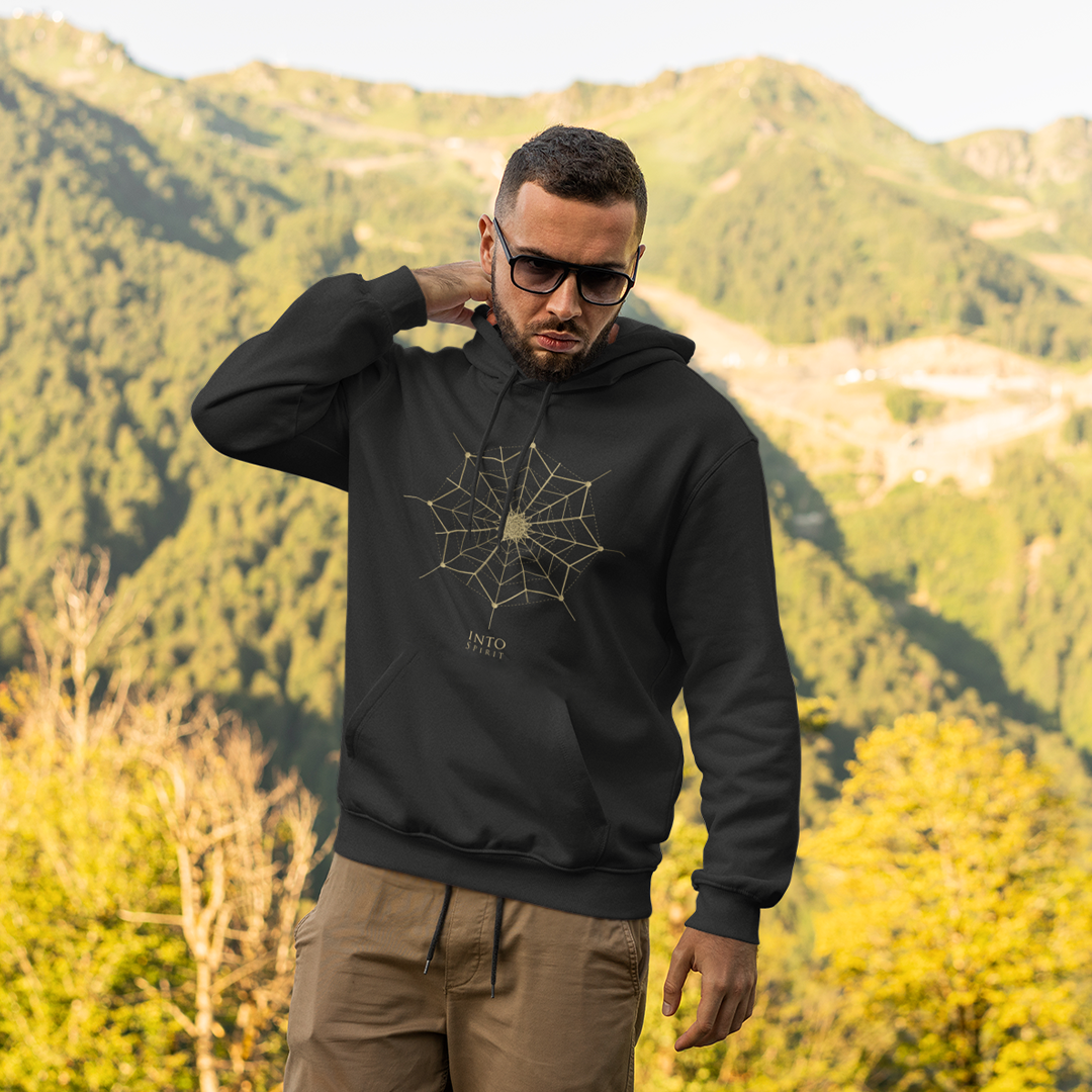 Sacred geometry flower pullover men's eco-hoodie