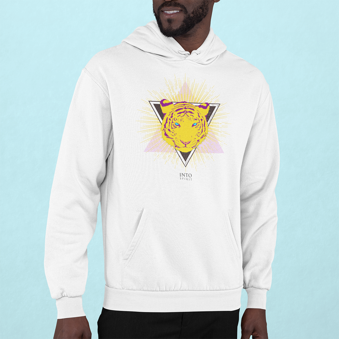 Yellow tiger pullover unisex eco-hoodie