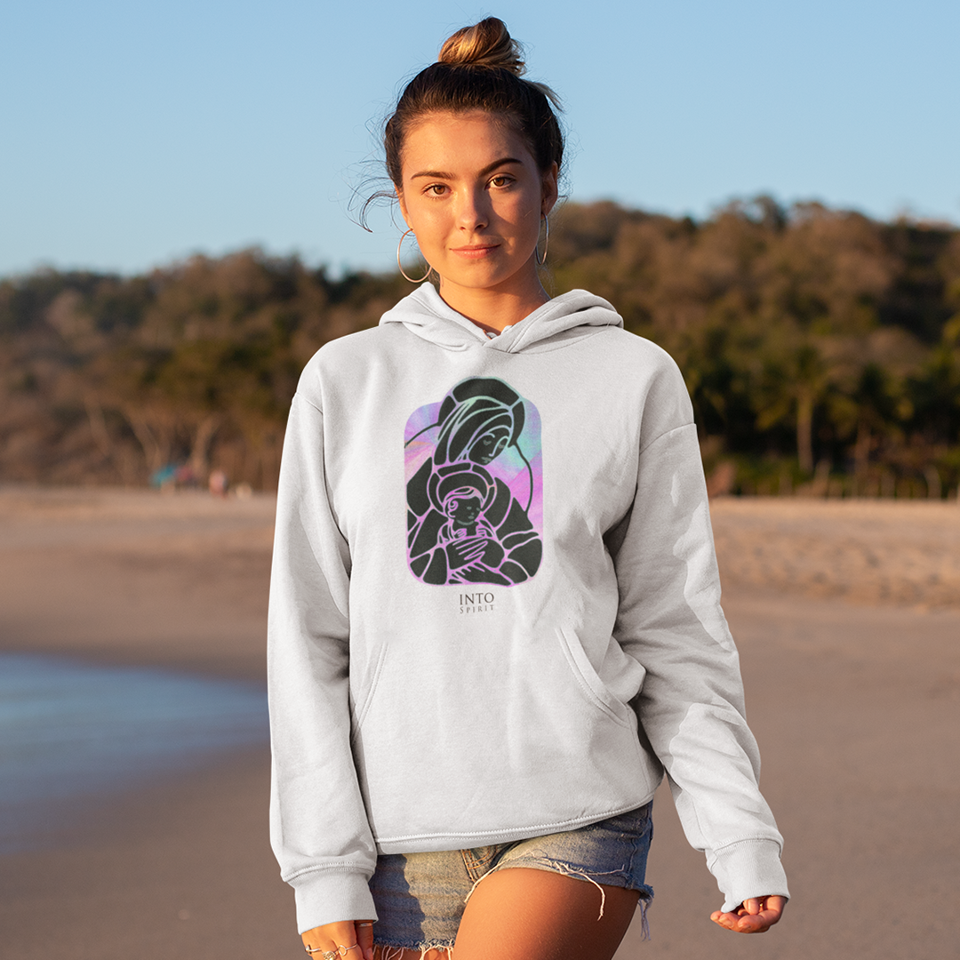 virgin and baby jesus women´s pullover eco-hoodie