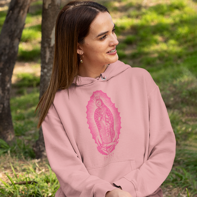 Guadalupe's Virgin unicolor women´s essential eco-hoodie