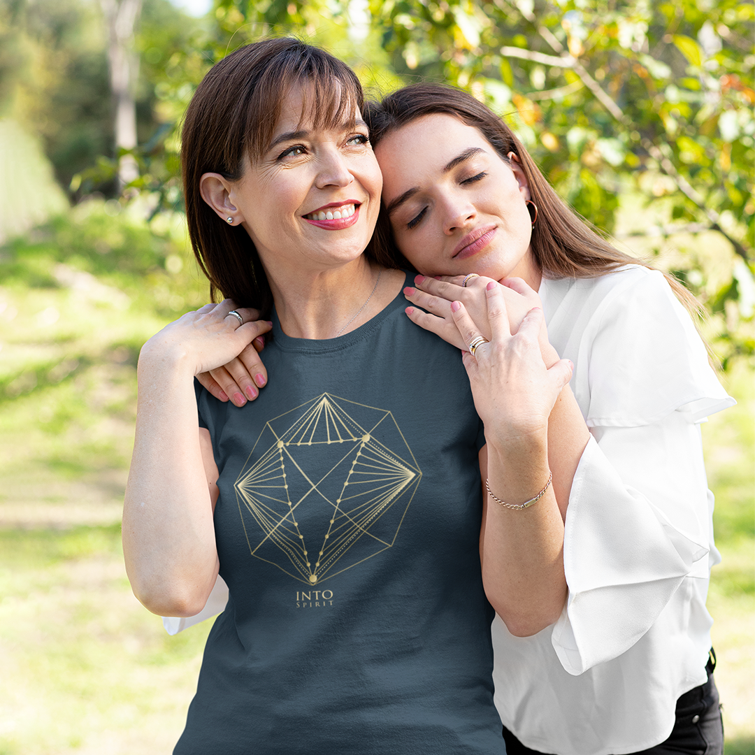 Sacred diamond geometry organic cotton women's t-shirt