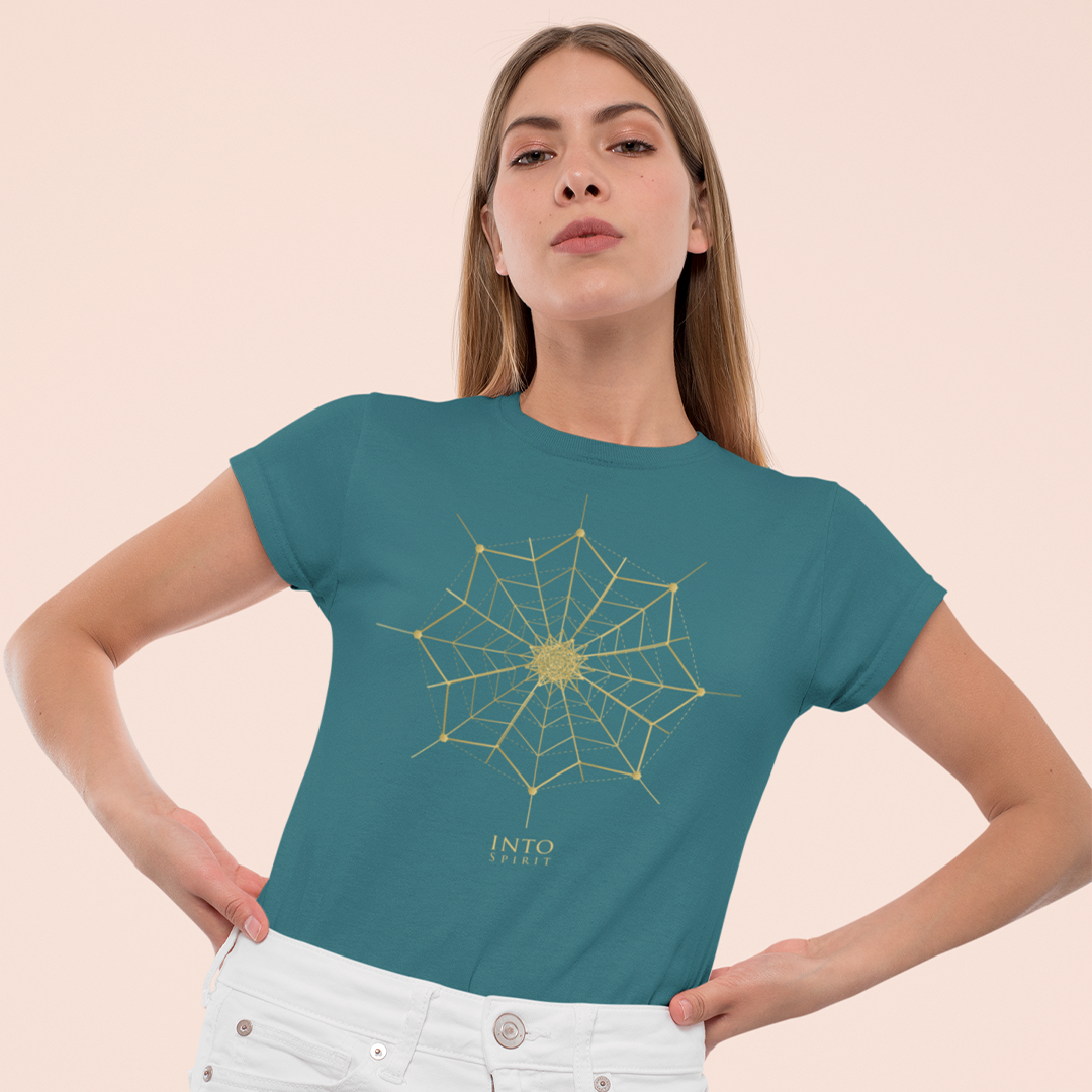 Sacred geometry flower organic cotton women's t-shirt