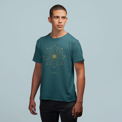 Sacred geometry flower organic cotton men's t-shirt