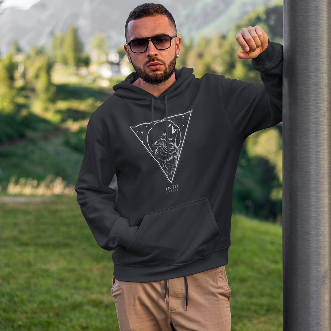 howling Wolf man´s essential eco-hoodie