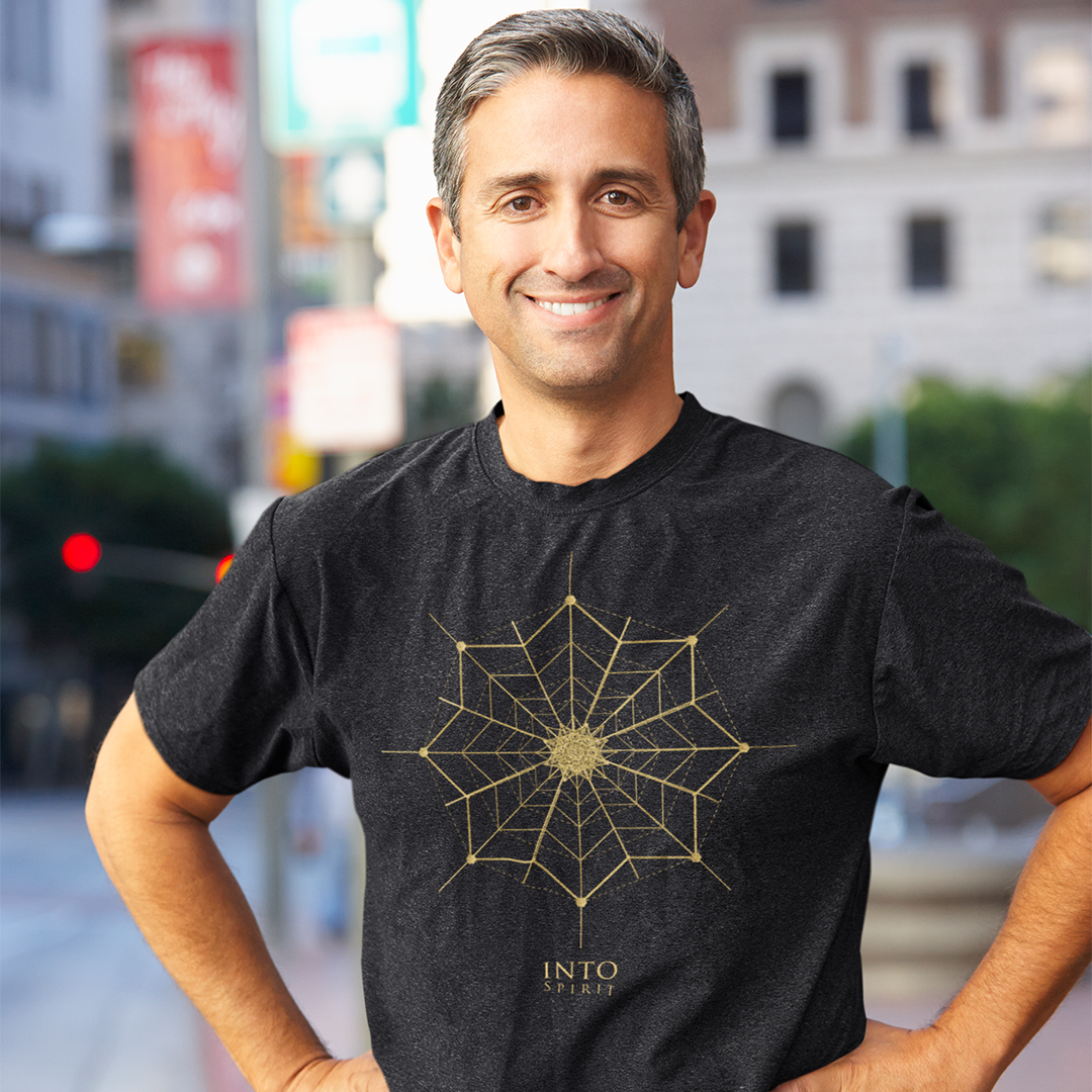 Sacred geometry flower organic cotton men's t-shirt