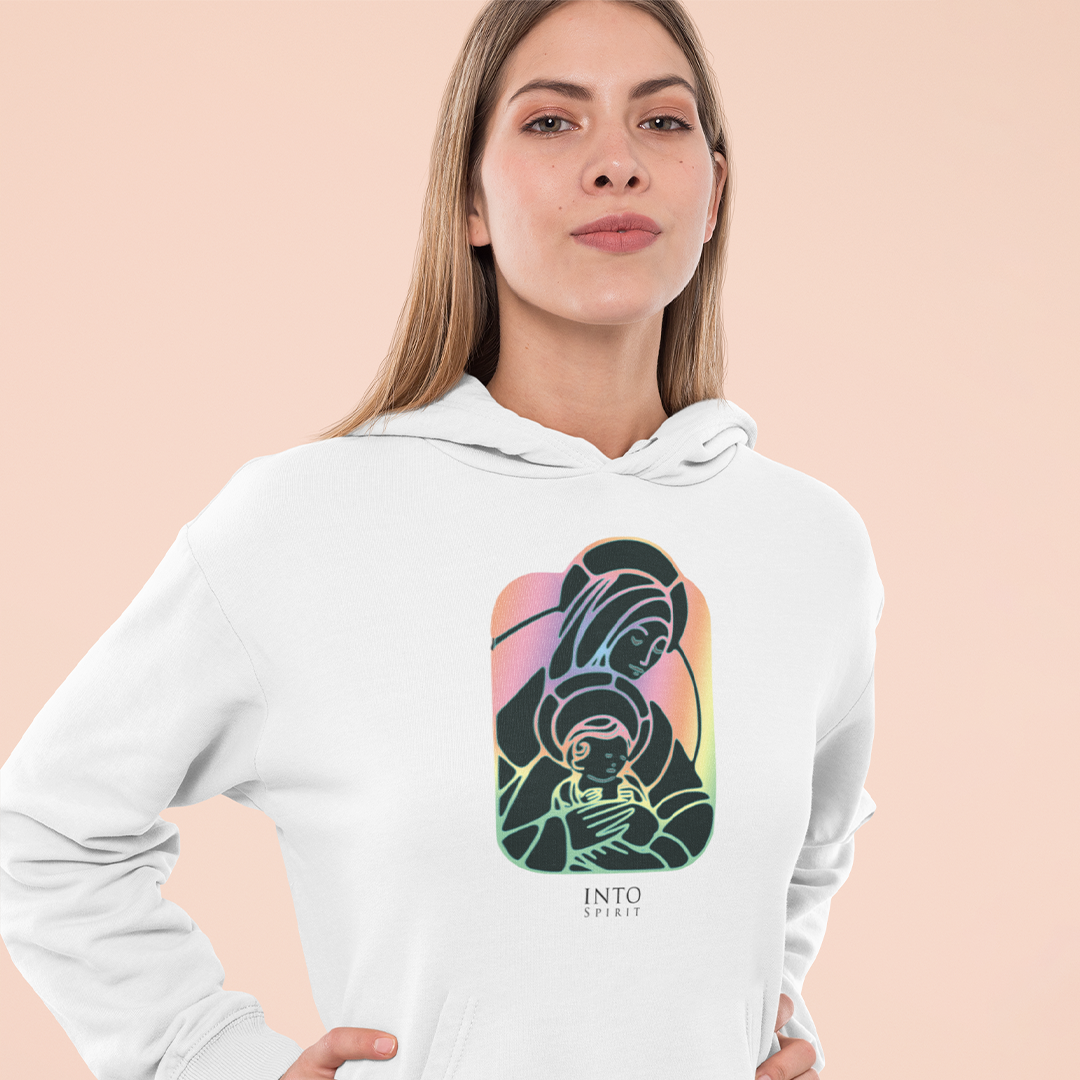 virgin and baby jesus women´s pullover eco-hoodie