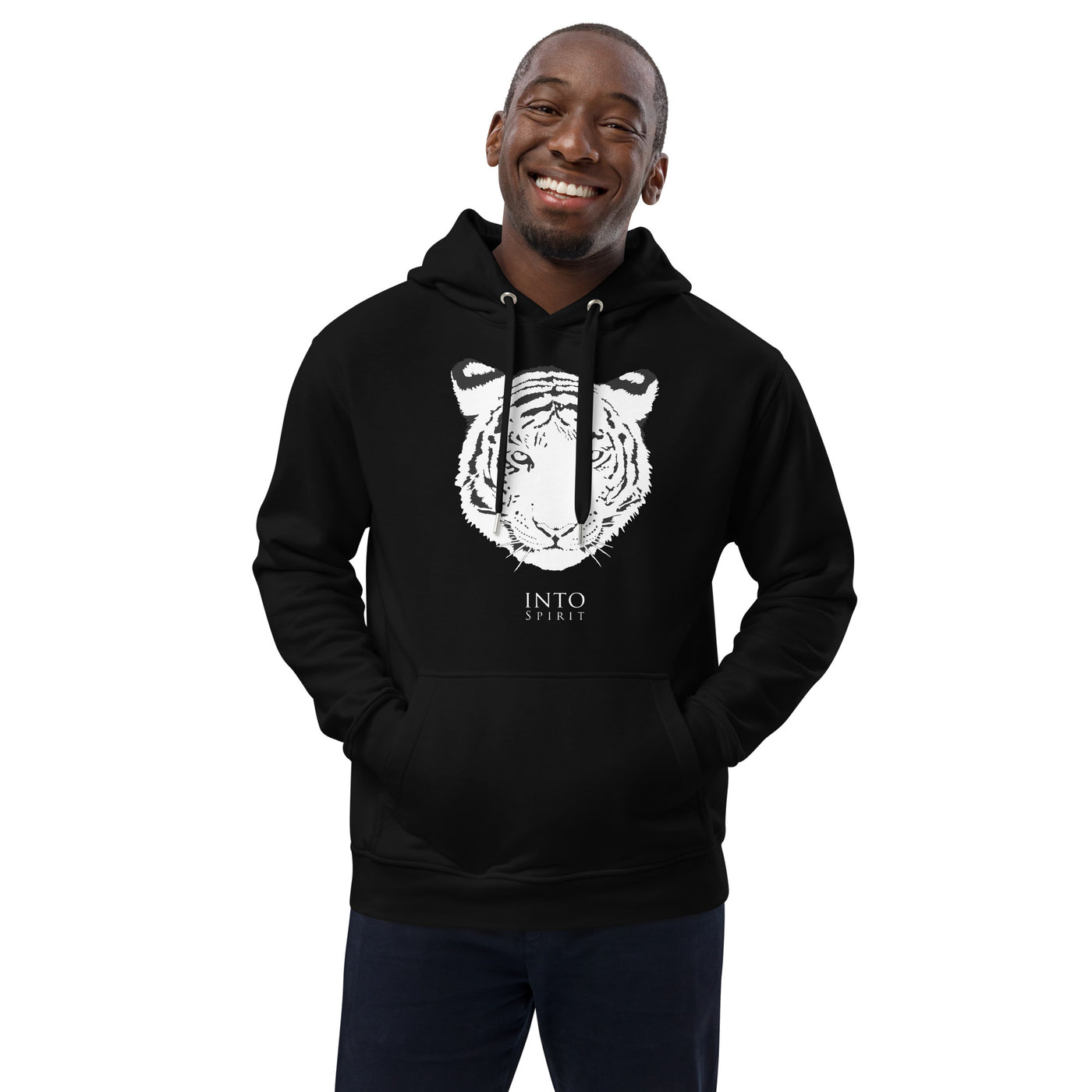 white tiger men´s eco-hoodie