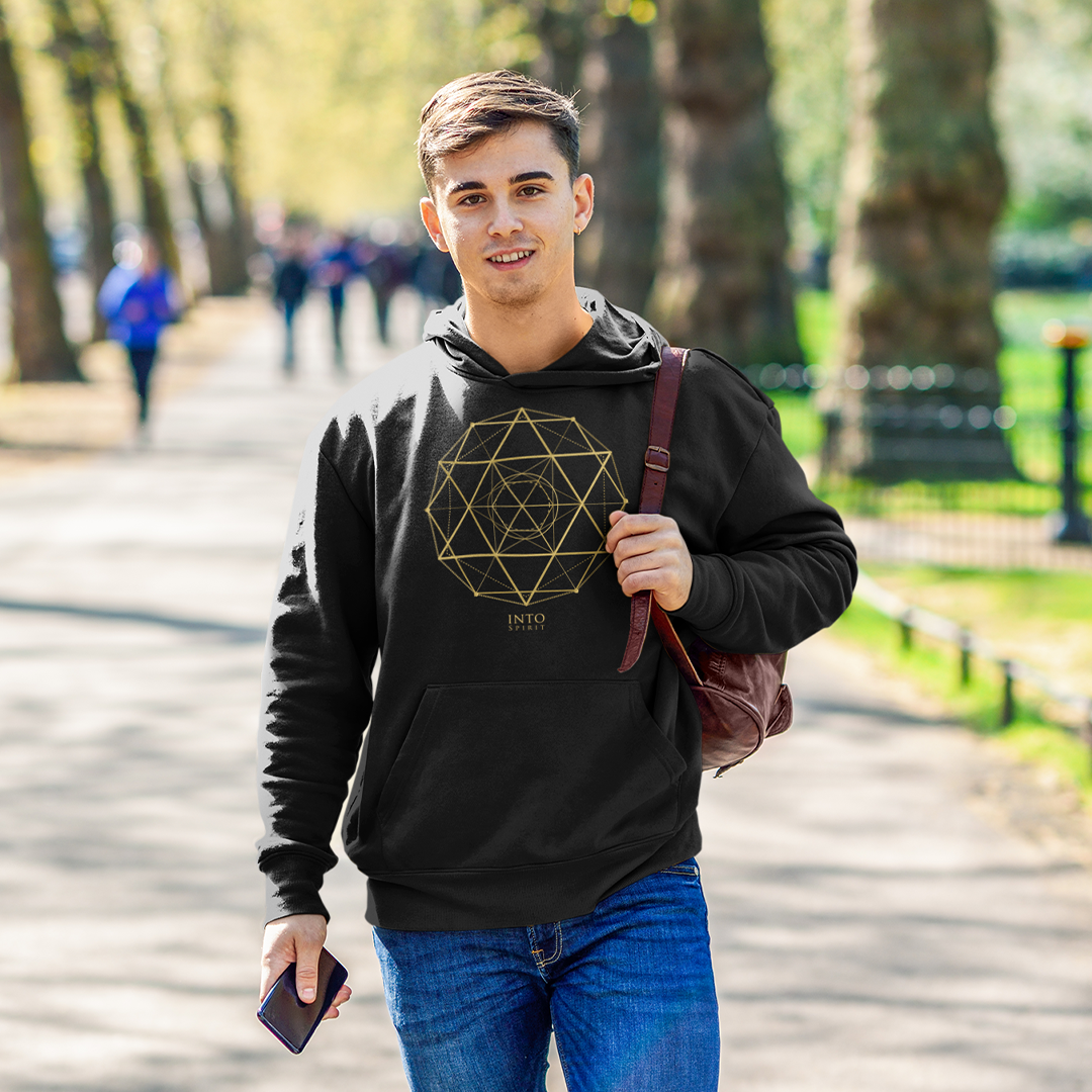 Sacred geometry David's star men´s eco-hoodie