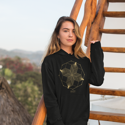 Sacred geometry spiral unisex pullover eco-hoodie