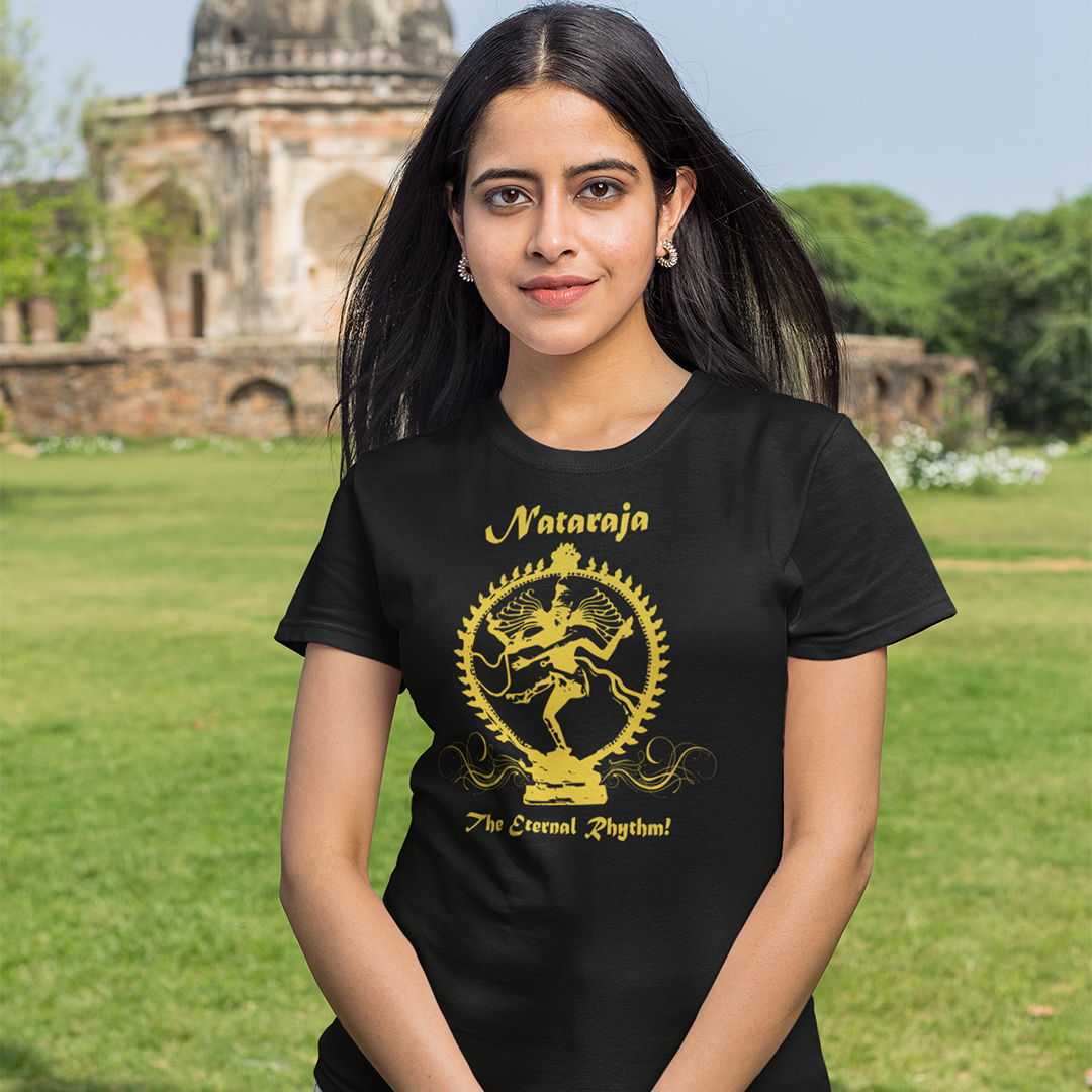 Yellow nataraja organic cotton women's t-shirt