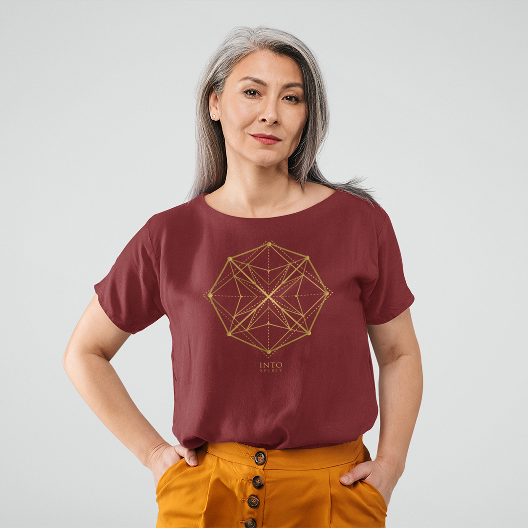 Sacred geometry mandala organic cotton women's t-shirt