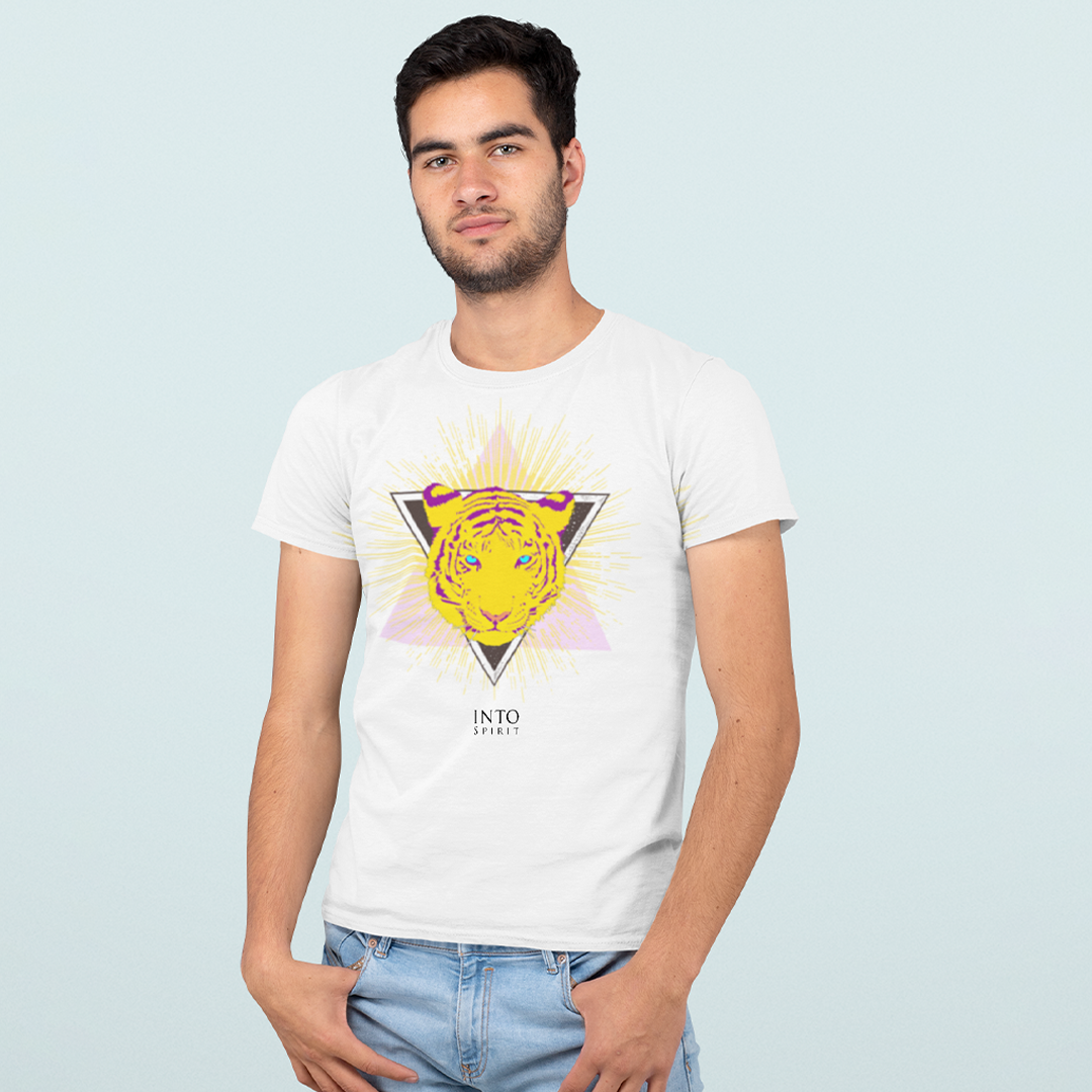 yellow tiger unisex organic cotton t-shirt