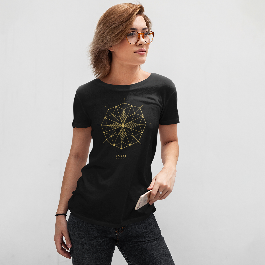 sacred geometry cross unisex organic cotton t-shirt