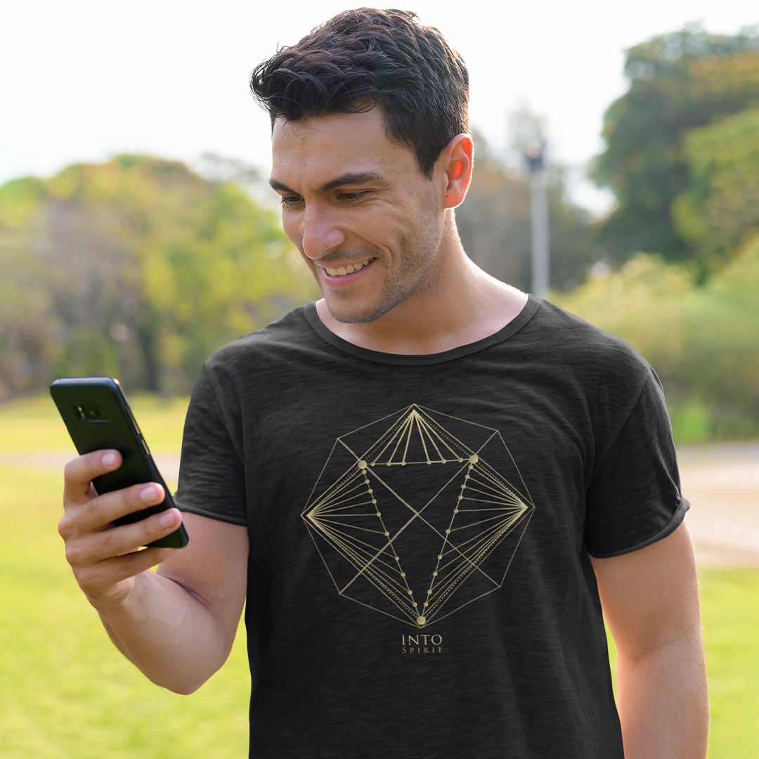 Sacred diamond geometry organic cotton men´s t-shirt