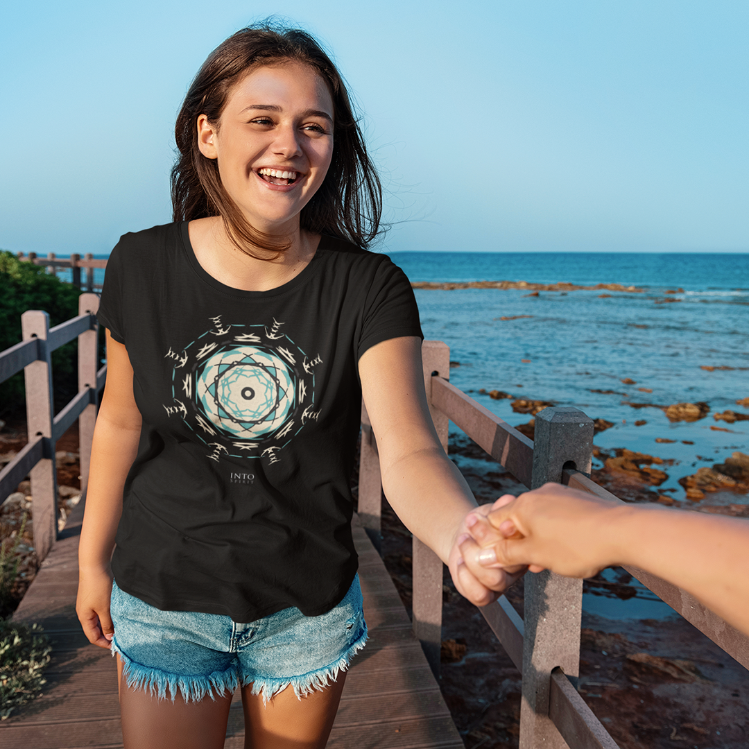 light blue Mandala women’s basic organic t-shirt