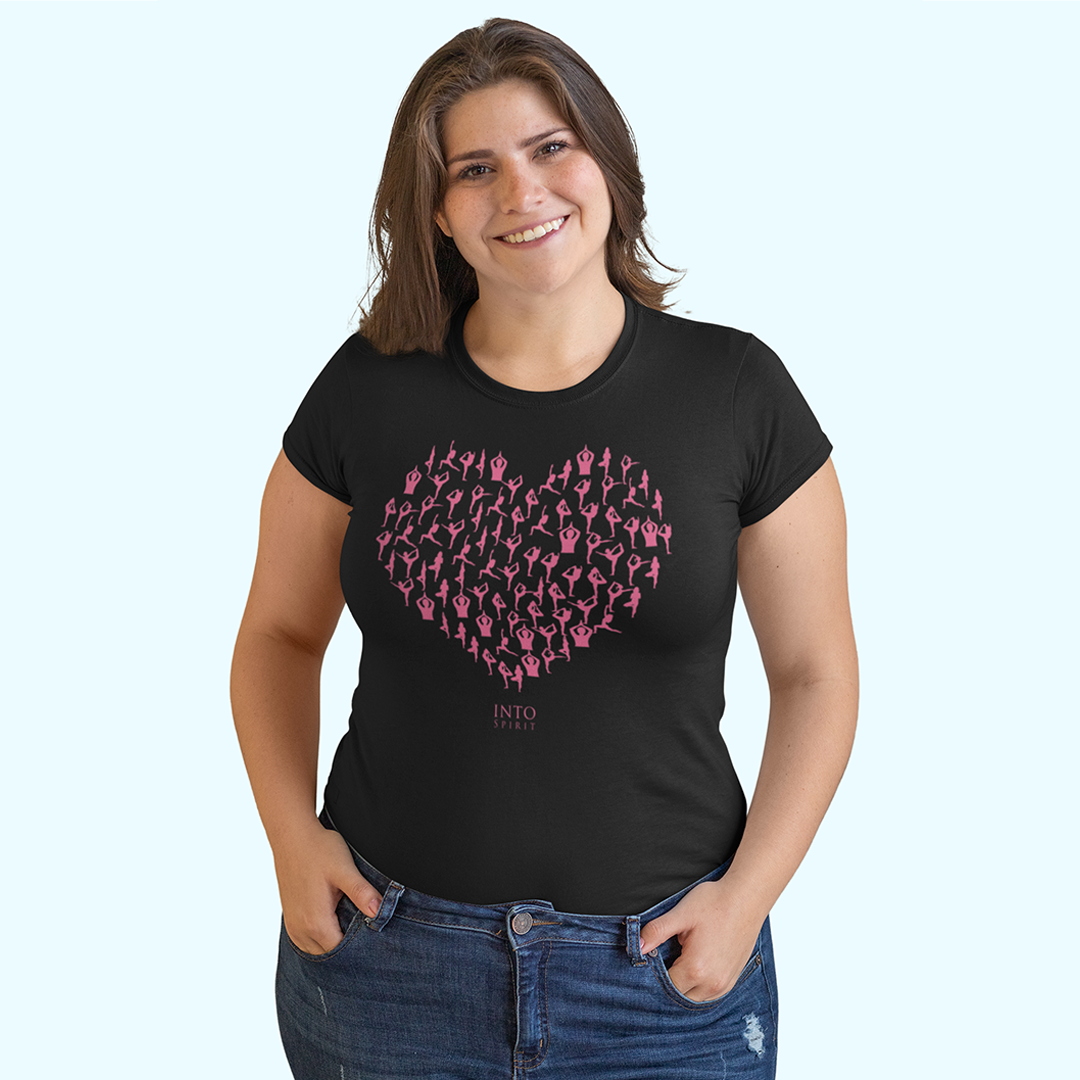 pink heart yoga Women’s basic organic t-shirt