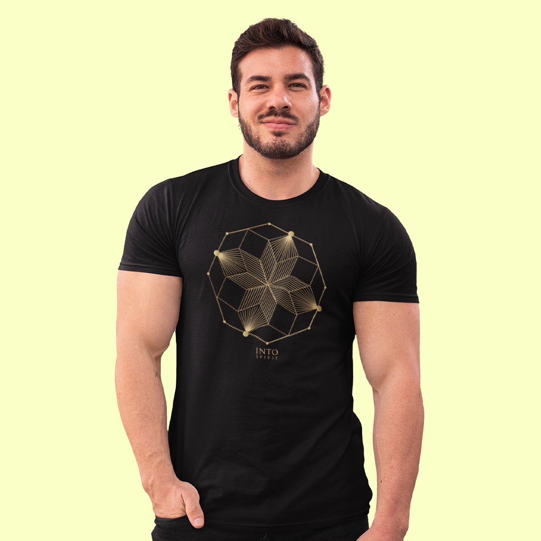 Sacred geometry spiral organic cotton men t-shirt