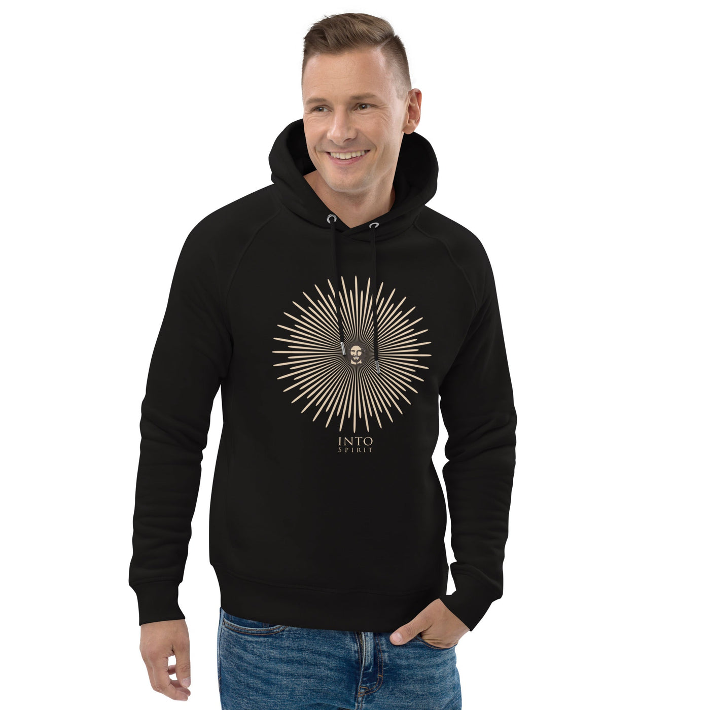 Jesus shines black men´s eco-hoodie