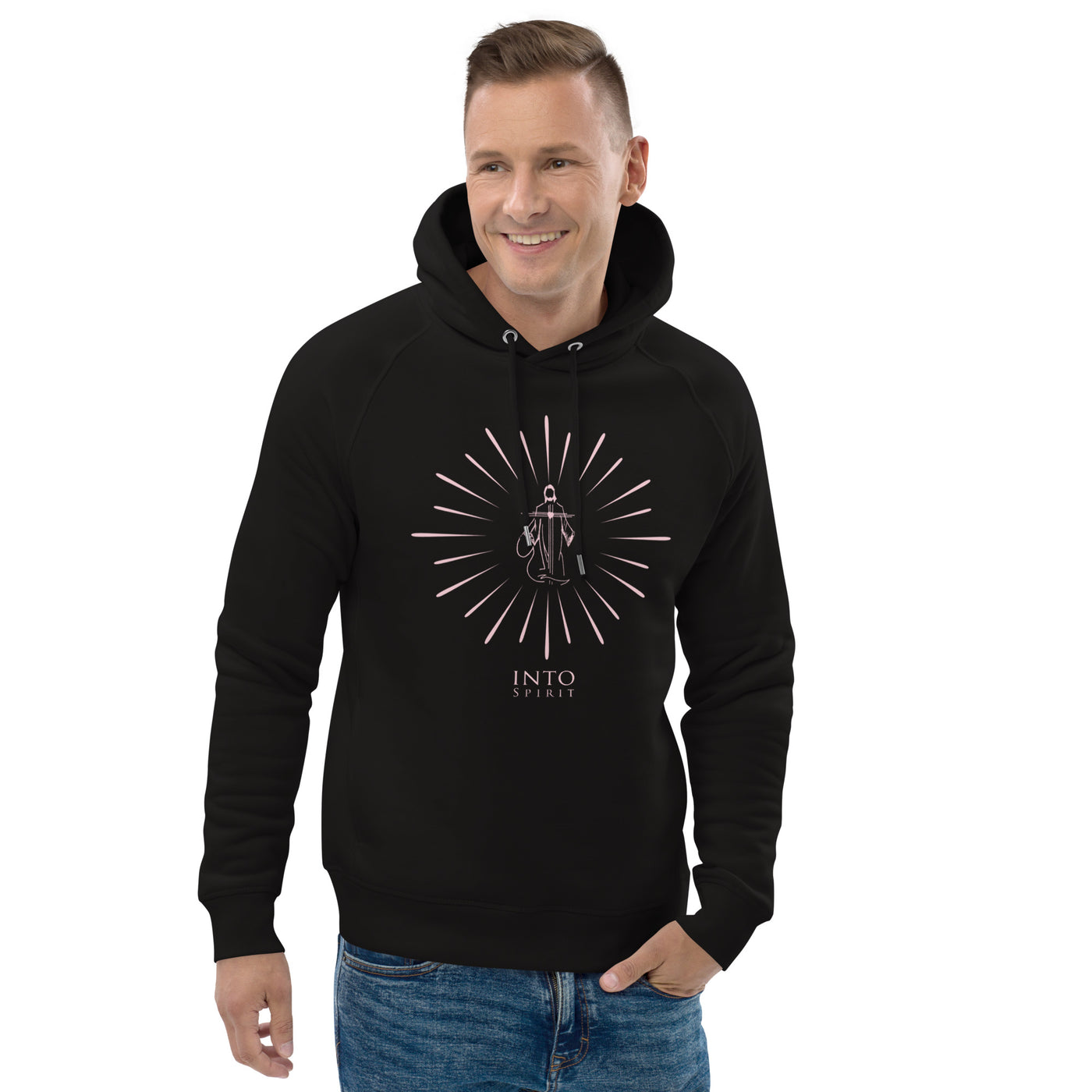 Jesus pink shine pullover unisex eco-hoodie