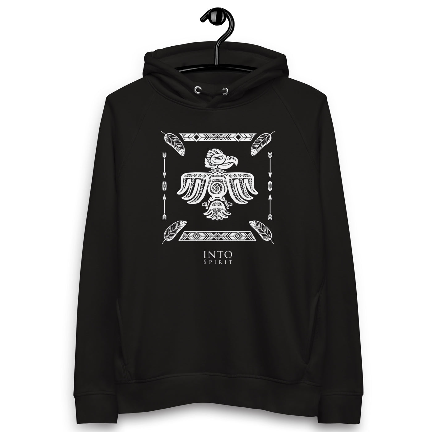 astral eagle man black pullover eco-hoodie