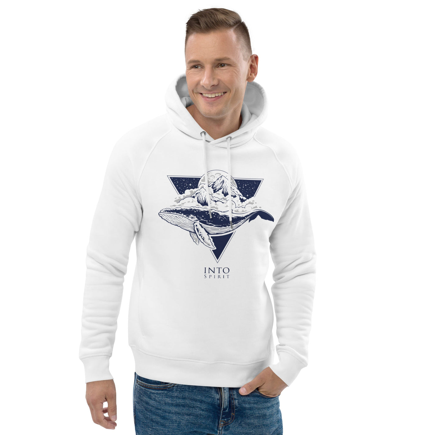 Whale pullover men´s eco-hoodie