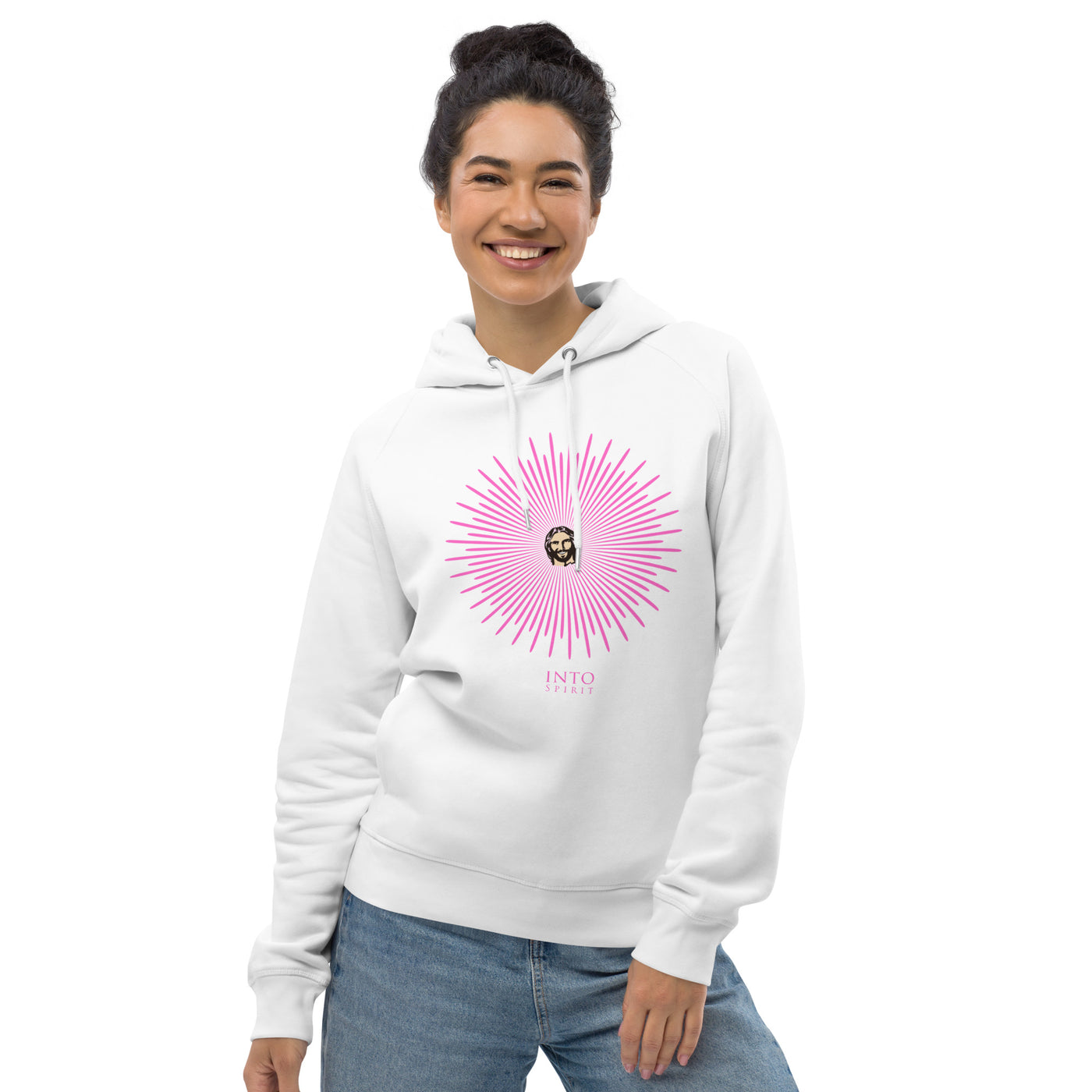 Jesus shines white women´s eco hoodie