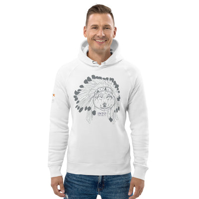 Feathered wolf pullover eco-hoodie