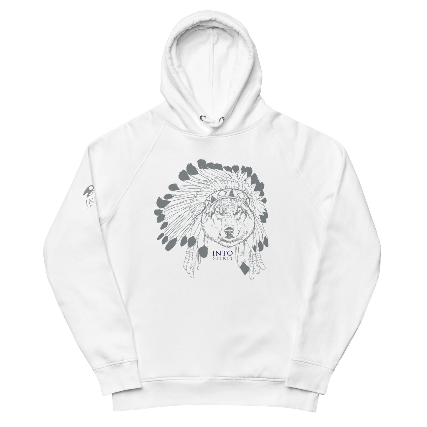 Feathered wolf pullover eco-hoodie