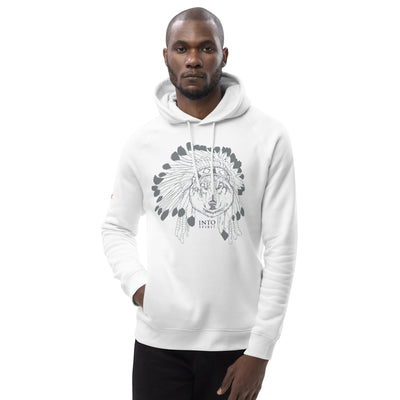 Feathered wolf pullover eco-hoodie