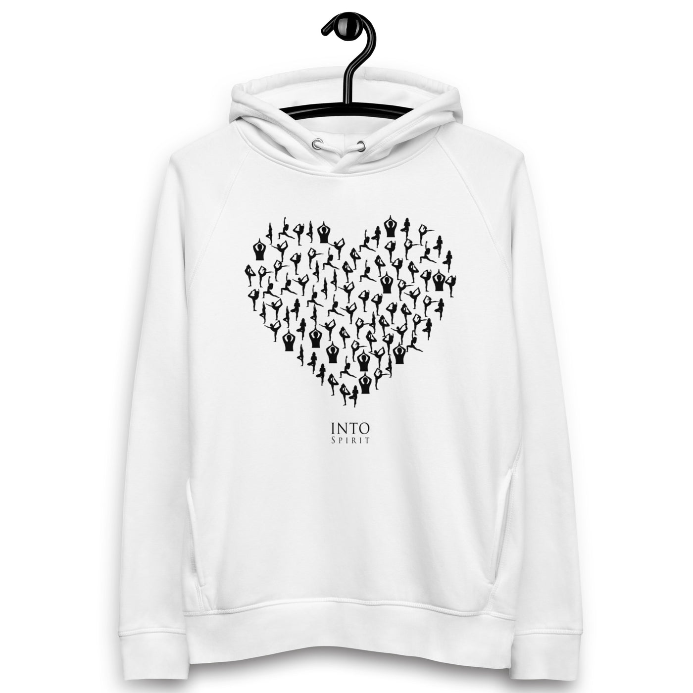 Yoga asanas in heart shape woman pullover eco-hoodie