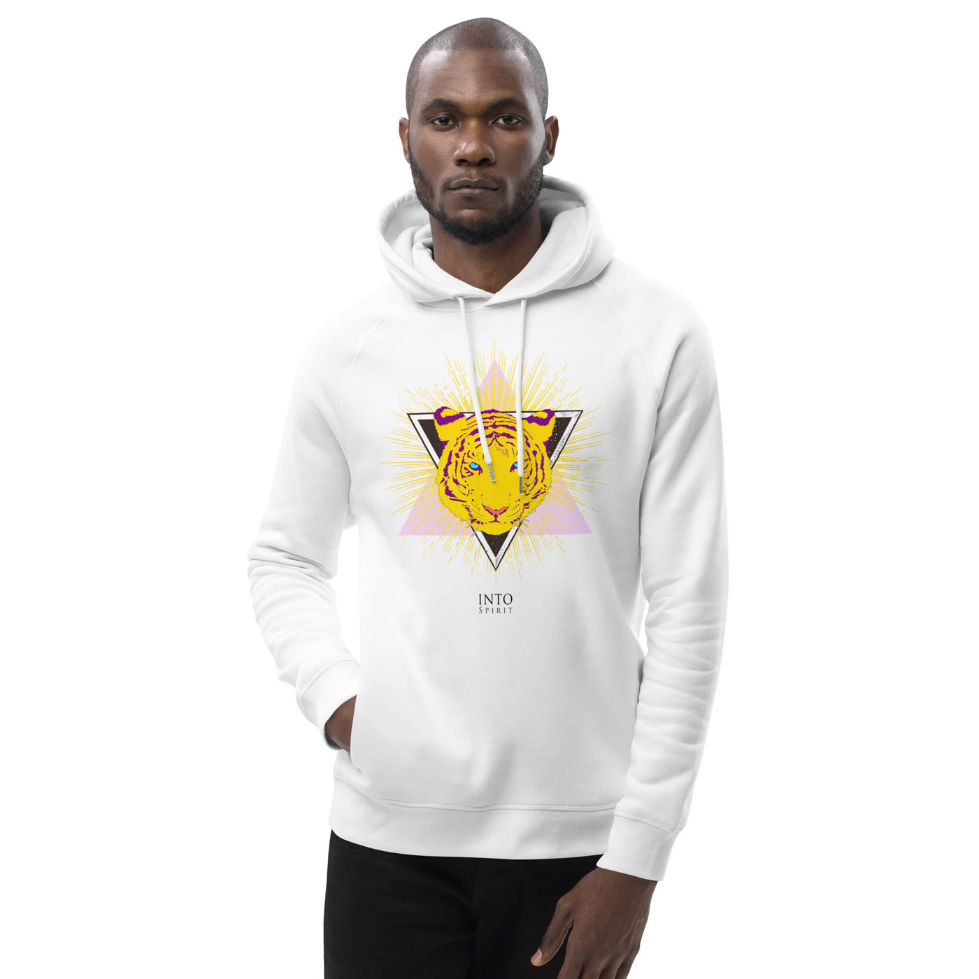 Yellow tiger pullover unisex eco-hoodie