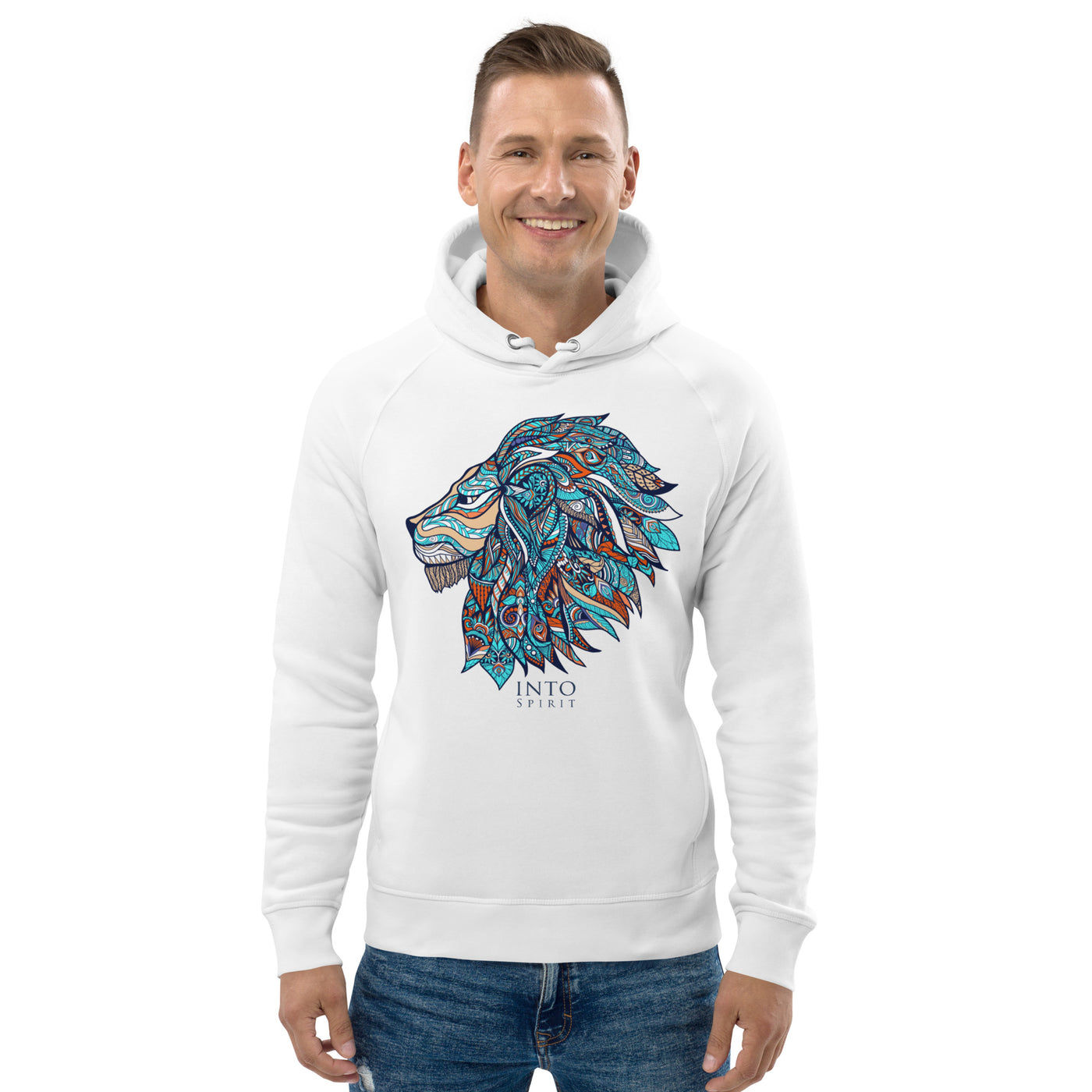 colorfull lion unisex pullover eco-hoodie