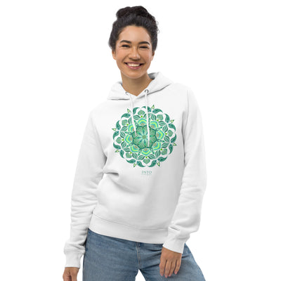 Green mandala unisex pullover eco-hoodie