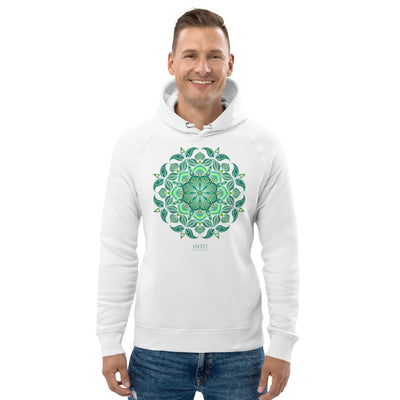 Green mandala unisex pullover eco-hoodie