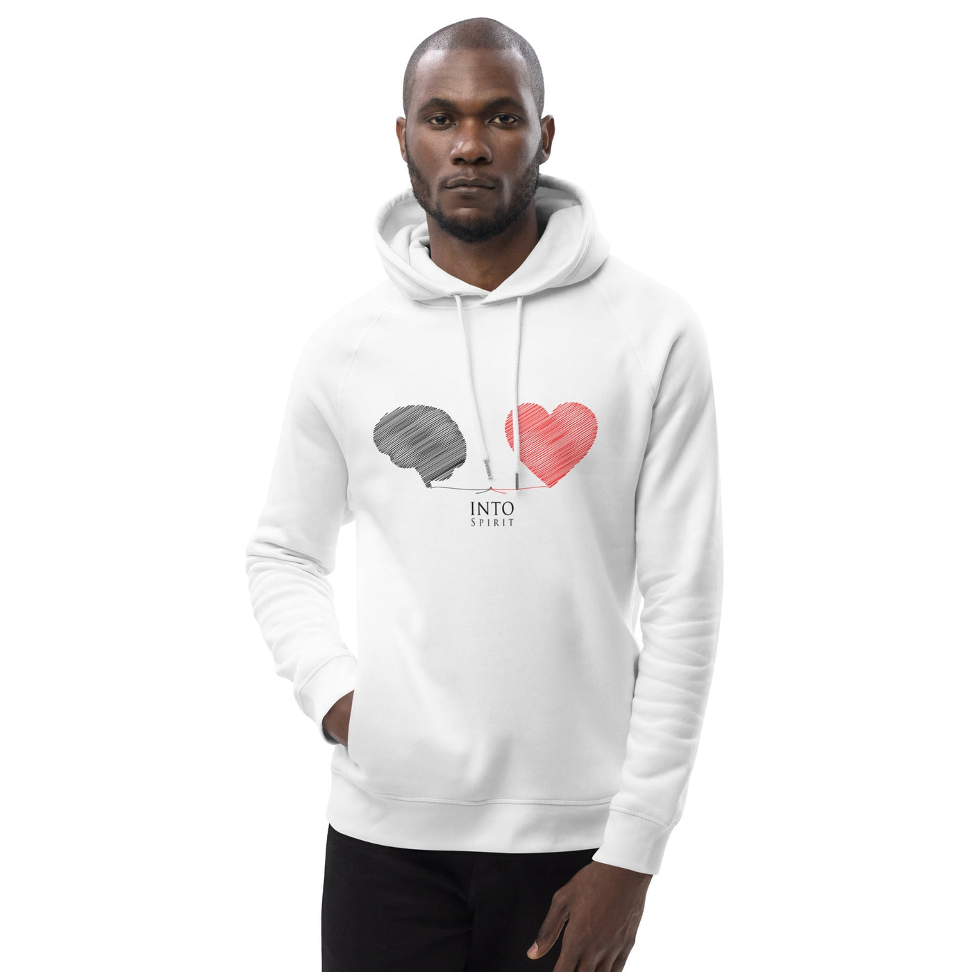 mind and heart pullover men's eco-hoodie